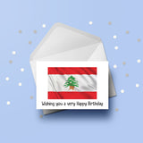 Lebanon Flag Birthday Card