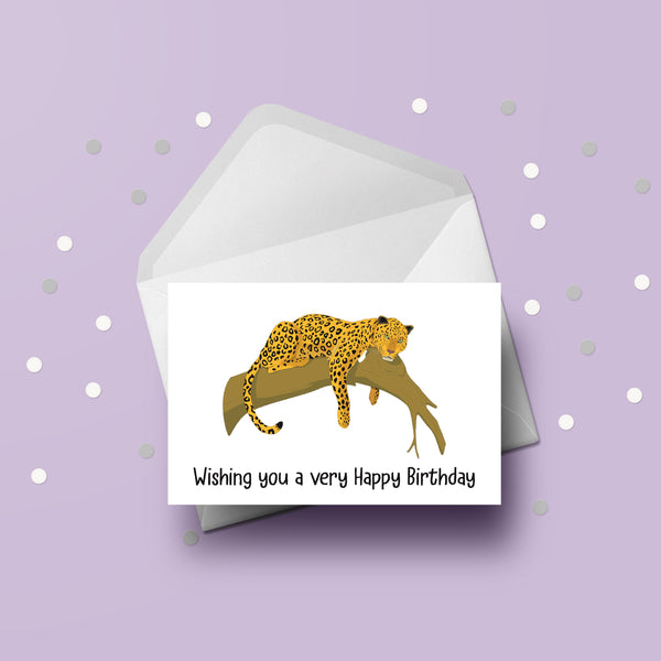 Leopard Birthday Card 04