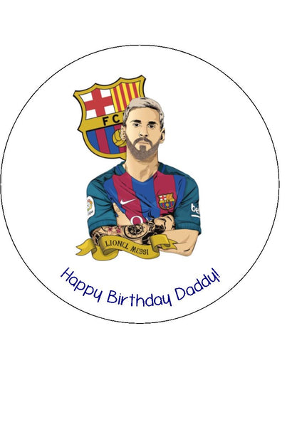 Lionel Messi 02 Edible Icing Cake Topper or Ribbon