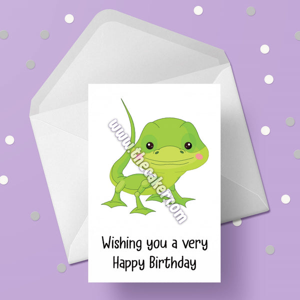 Lizard Gecko Birthday Card 04