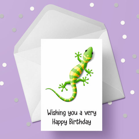 Lizard Gecko 02 Birthday Card