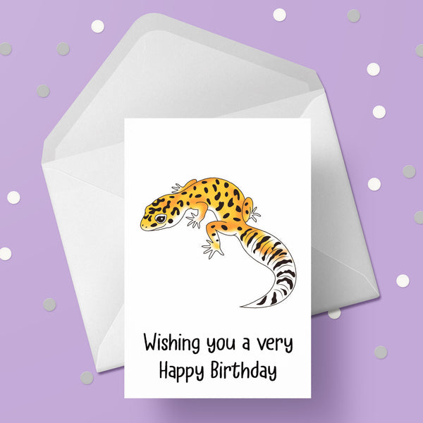 Lizard Gecko 01 Birthday Card