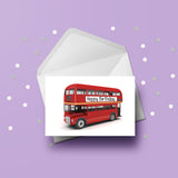 London Red Double Decker Bus Birthday Card 01