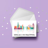 London Skyline Colour Birthday Card