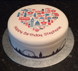 London Skyline 01 Edible Cake Ribbon, Border (3 x pre-cut strips)