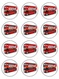 London Red Bus Edible Icing Cake Topper 01
