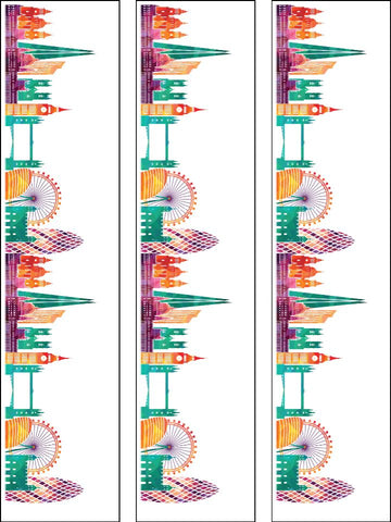 London Skyline Edible Cake Ribbon, Border 02 (3 x pre-cut strips)