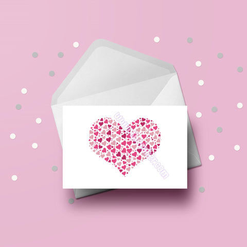 Love Hearts 03 Card - Pretty Pink Heart