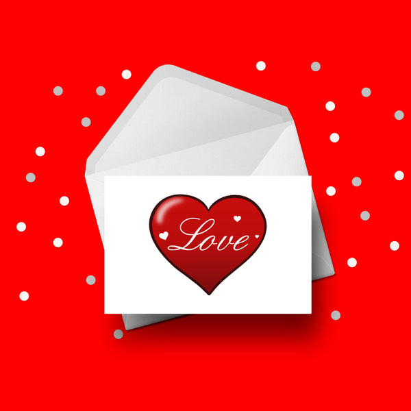 Love Hearts Card 01 -  Red Love Heart