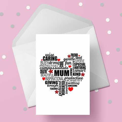 Birthday Card for Mum 02 - Mum Love Heart
