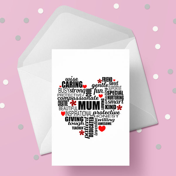Mother's Day Card 37 - Mum Love Heart