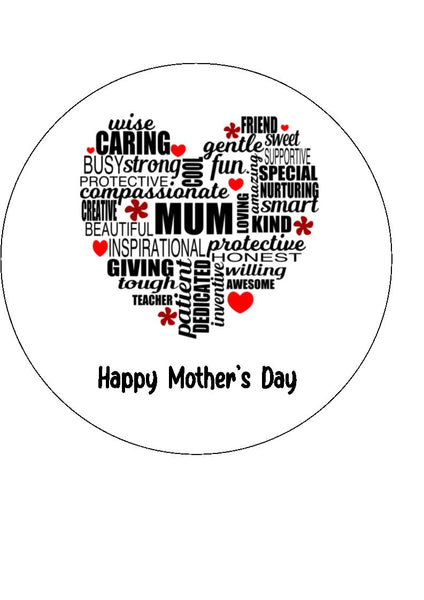 Mother's Day Edible Icing Cake Topper 21