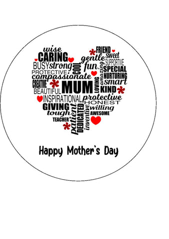 Mother's Day Edible Icing Cake Topper 21