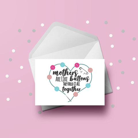 Birthday Card for Mum 12 - Mothers are like buttons