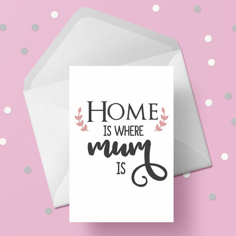 Birthday Card for Mum 06 - Home is where my mum is