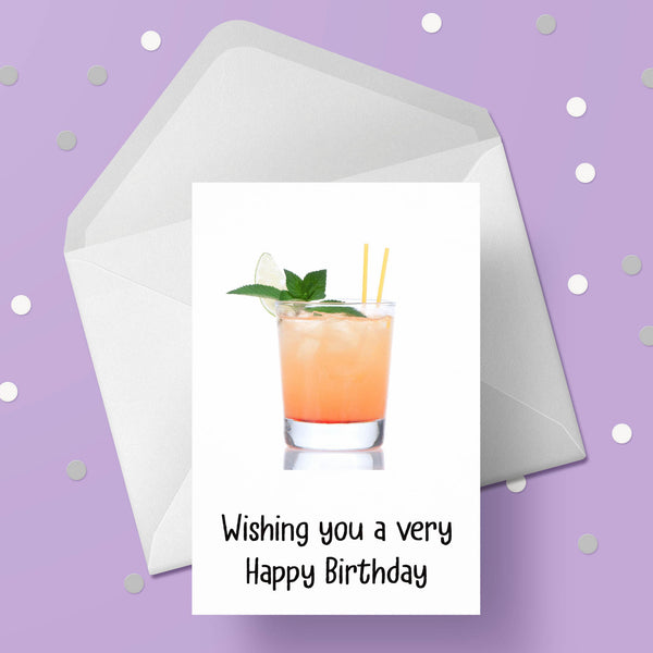 Mai Tai Cocktail Birthday Card
