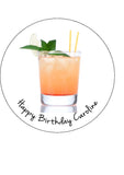 Mai Tai Cocktail Edible Icing Cake Topper