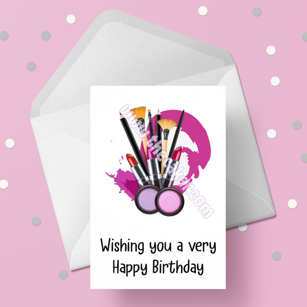 Make Up Birthday Card 02 - Cosmetics