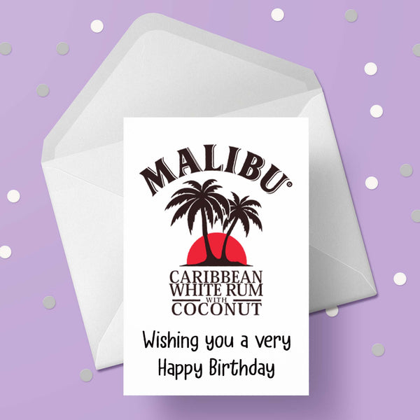 Malibu Rum Birthday Card