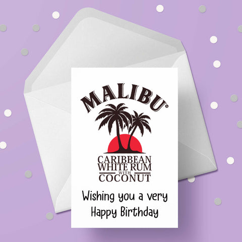 Malibu Rum Birthday Card