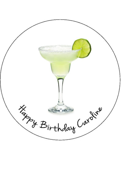 Margarita Cocktail Edible Icing Cake Topper