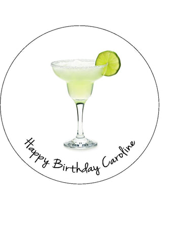 Margarita Cocktail Edible Icing Cake Topper