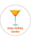 Martini Cocktail Edible Icing Cake Topper