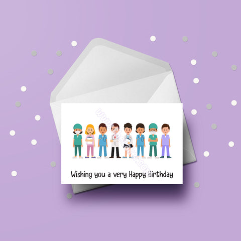 Doctors & Nurses Birthday Card 01