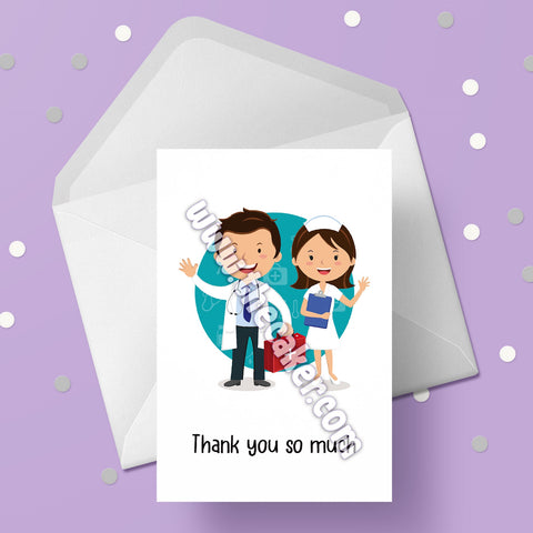Doctor & Nurse Birthday Card 02