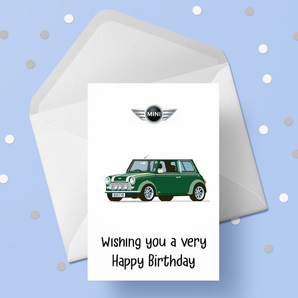 Mini Car (Green) Birthday Card 03