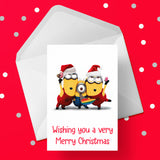 Funny Christmas Card with Christmas Minions