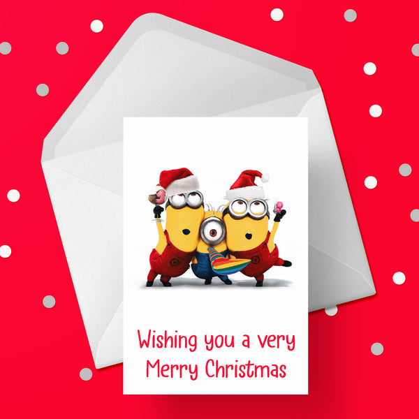 Minions Christmas Card with Funny Minions
