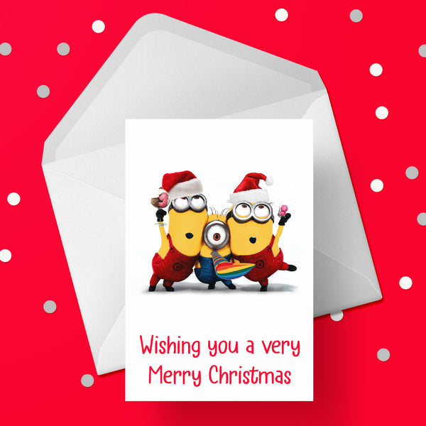 Funny Christmas Card with Christmas Minions