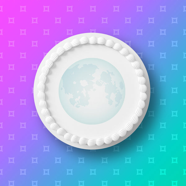 The Moon Edible Icing Cake Topper 01 - Space