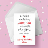 Mum Birthday Card 21 - Funny card from son