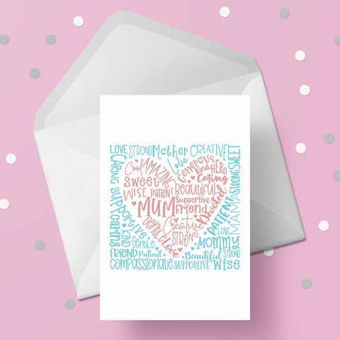 Birthday Card for Mum 04 - Mum love heart