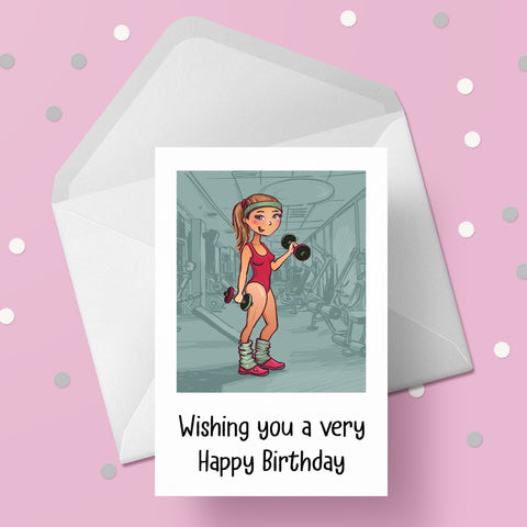 Bodybuilding Female Birthday Card