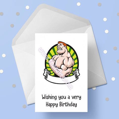 Bodybuilder 02 Birthday Card