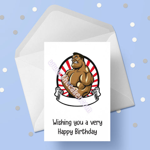 Bodybuilder 04 Birthday Card