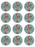 Body Building Lady Edible Icing Cake Topper