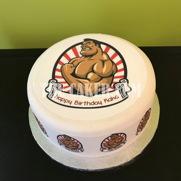 Bodybuilding 04 Edible Icing Cake Topper or Ribbon - Bodybuilder