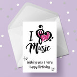 Music Theme Birthday Card 04 - Love Music