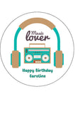 Music Theme Edible Icing Cake Topper 05 - Love Music