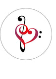 Music Theme Edible Icing Cake Topper 06 - Love Music
