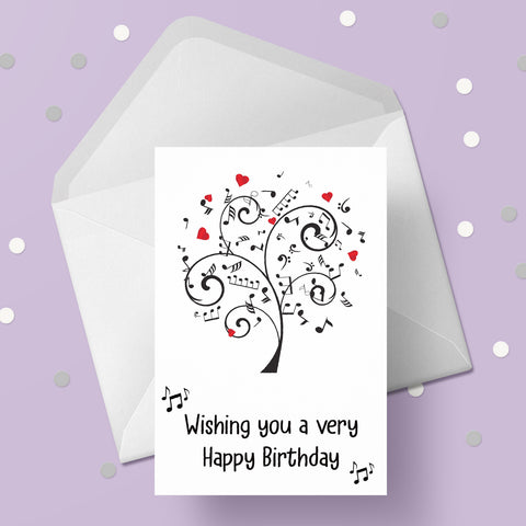 Music Notes 07 Birthday Card - Music Lover Card