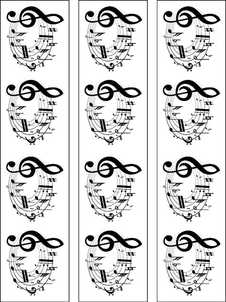 Music Notes Edible Cake Ribbon, Border (3 x pre-cut strips) 02