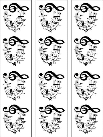 Music Notes Edible Cake Ribbon, Border (3 x pre-cut strips) 02