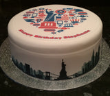 New York Skyline 01 Edible Cake Ribbon, Border (3 x pre-cut strips)