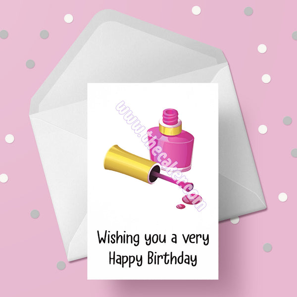 Nails Birthday Card 04 - Manicure