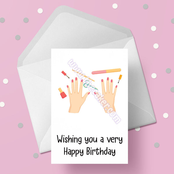 Nails Birthday Card 06 - Manicure